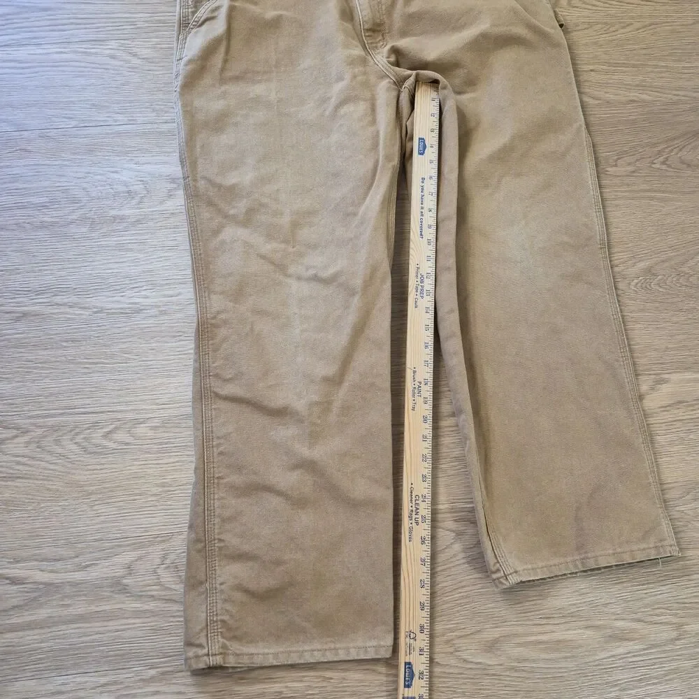 Carhartt Pants Men's 42x32 Heavy Duty B11 BRN Brown Canvas Carpenter Work Jeans